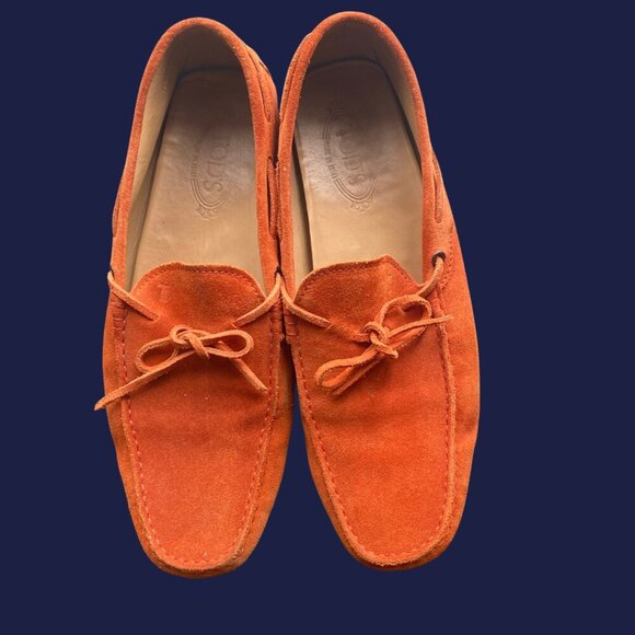 Tod’s Burnt Orange Suede Driving Loafers – Size 13.5 – Italian Luxury Slip-Ons - Picture 3 of 5